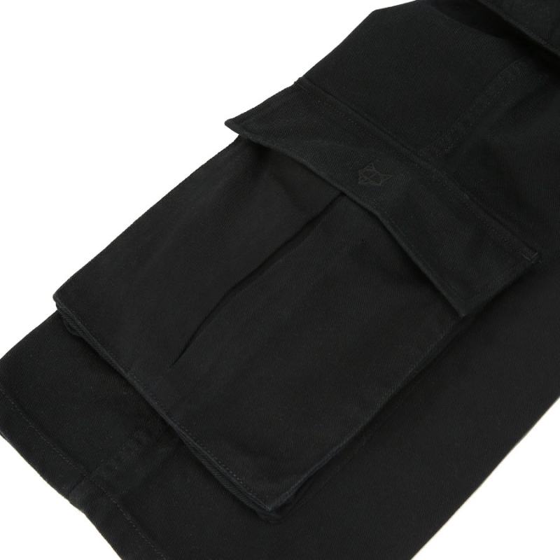 Naked Wolfe Baggy Pocket Cargo Logo Nadrág Férfi Fekete | EGD3614YQ