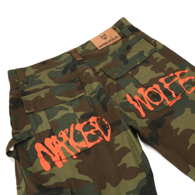 Naked Wolfe Baggy Pocket Cargo Logo Nadrág Férfi Zöld Fekete | MTC5429HA