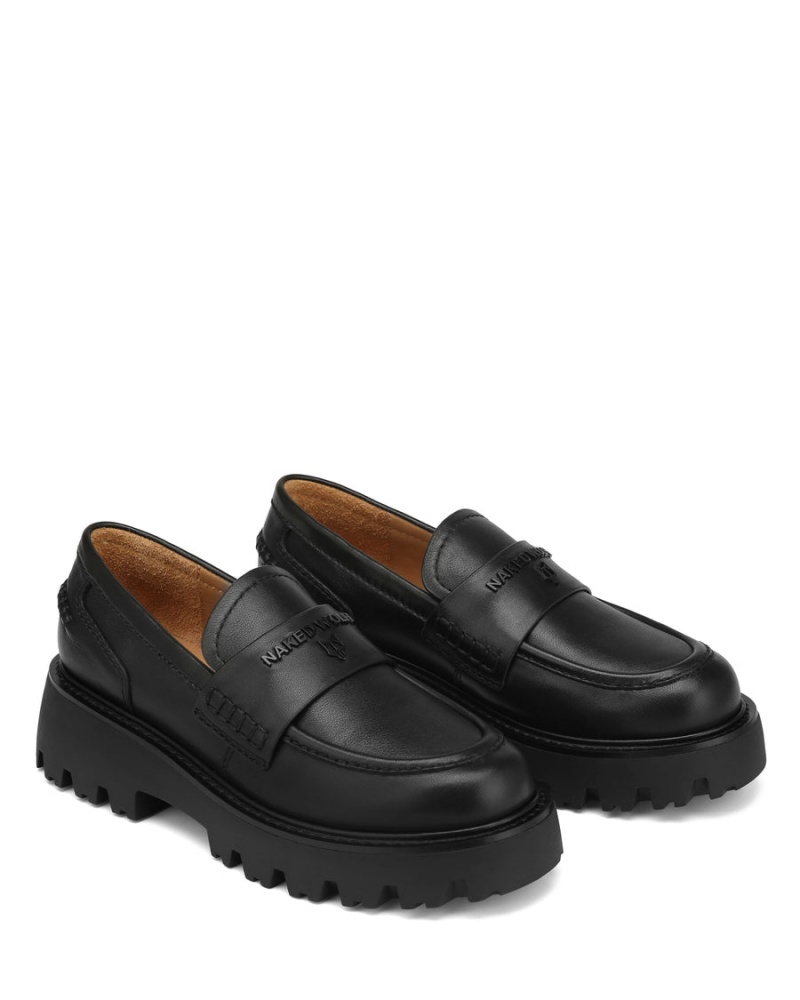 Naked Wolfe Flawed Bőr Loafers Női Fekete | YOA5531SS