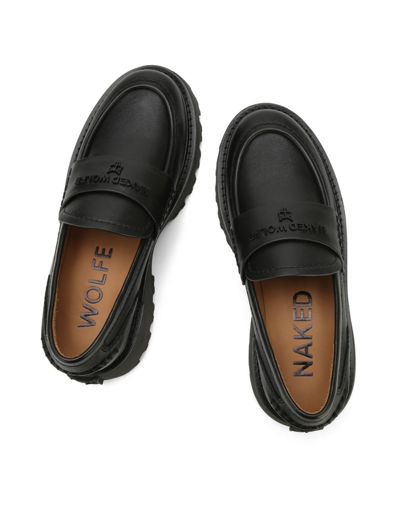 Naked Wolfe Flawed Bőr Loafers Női Fekete | YOA5531SS