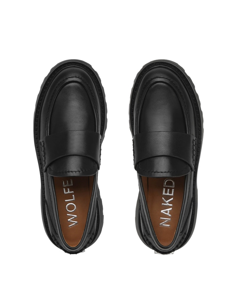 Naked Wolfe Flawless Bőr Loafers Női Fekete | YLU8575WX