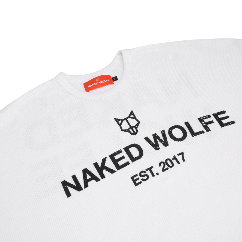 Naked Wolfe Thermal Pulóverek Férfi Fehér | UWY764WO