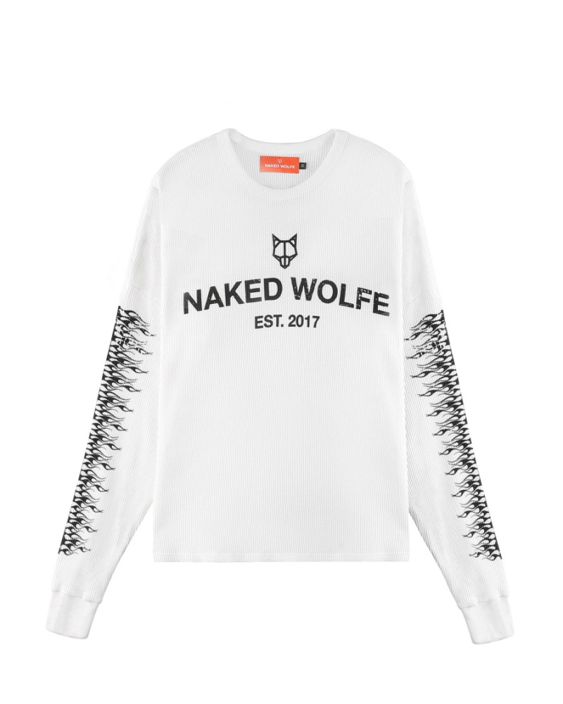 Naked Wolfe Thermal Pulóverek Férfi Fehér | UWY764WO