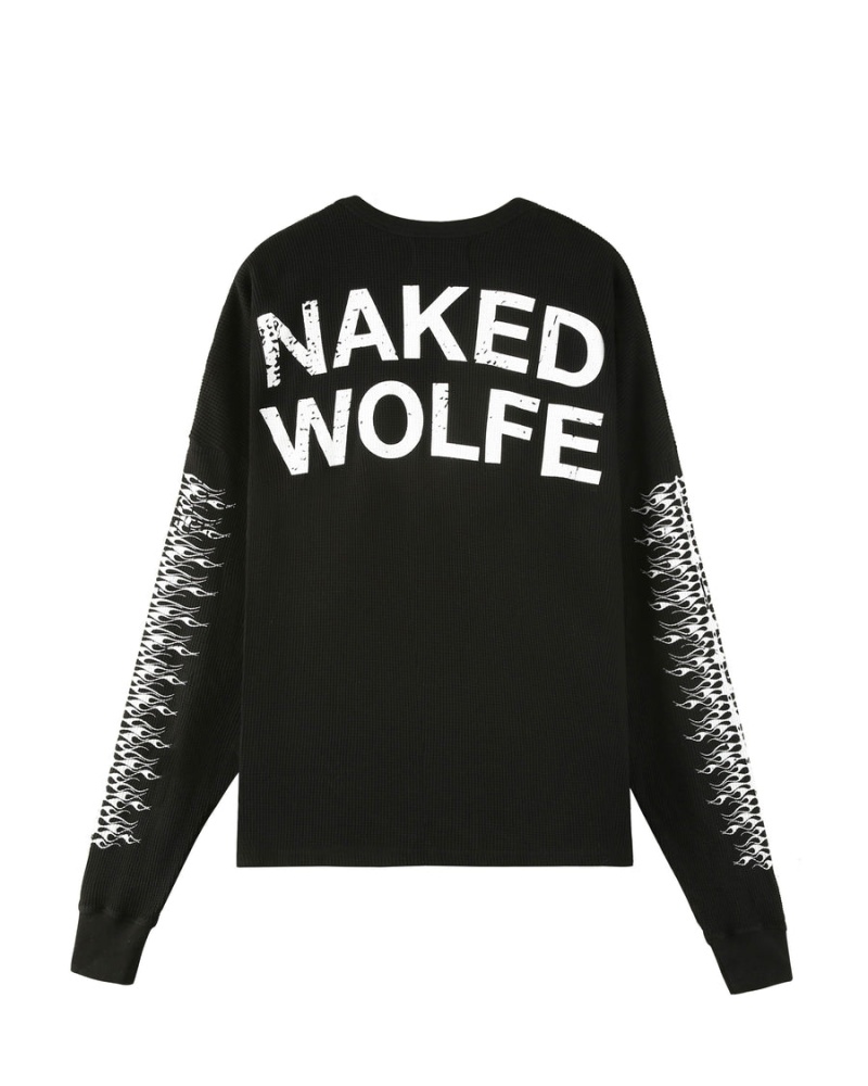 Naked Wolfe Thermal Pulóverek Férfi Fekete | XAM7726DQ