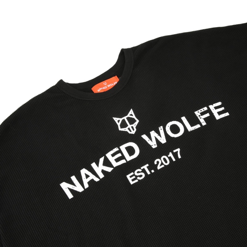 Naked Wolfe Thermal Pulóverek Férfi Fekete | XAM7726DQ