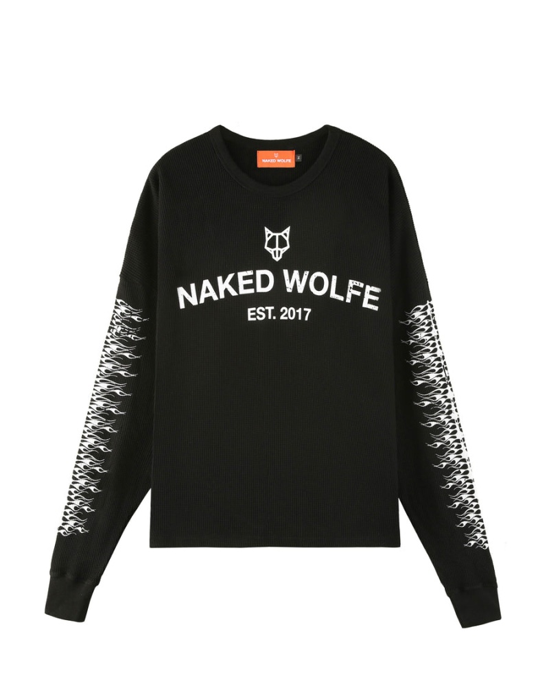 Naked Wolfe Thermal Pulóverek Férfi Fekete | XAM7726DQ