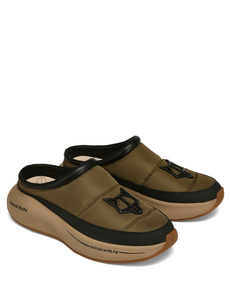 Naked Wolfe Tide Papucs Férfi Khaki Fekete | MHN4489ZN