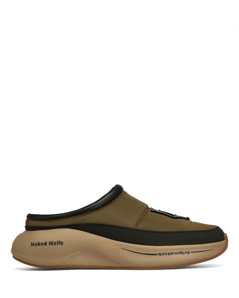 Naked Wolfe Tide Papucs Férfi Khaki Fekete | MHN4489ZN