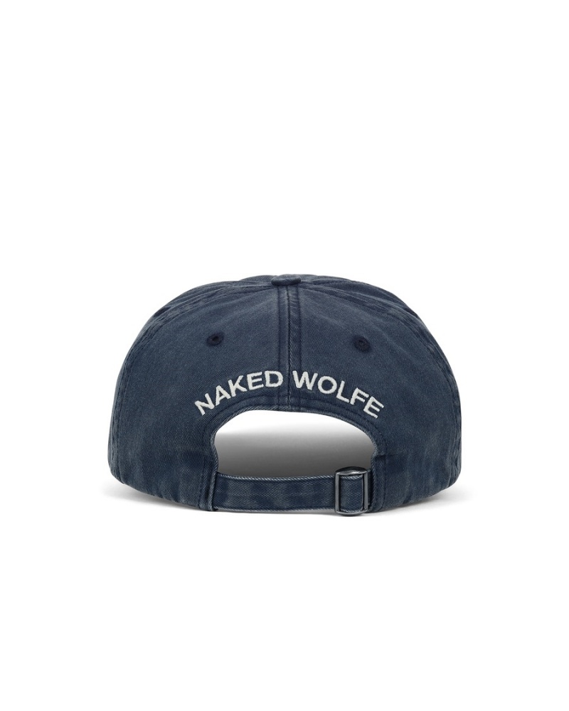 Naked Wolfe Washed Baseball Sapkák Férfi Kék | BVU7866SH